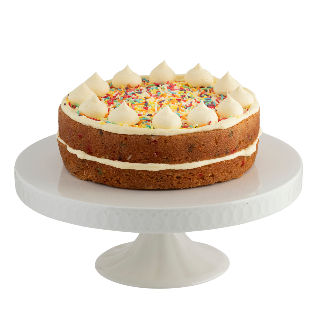 Rainbow Funfetti Layered Round Cake 8″